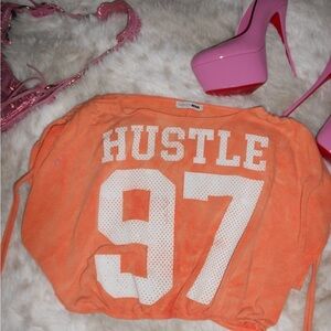 Orange Scrunch Sleeve Top